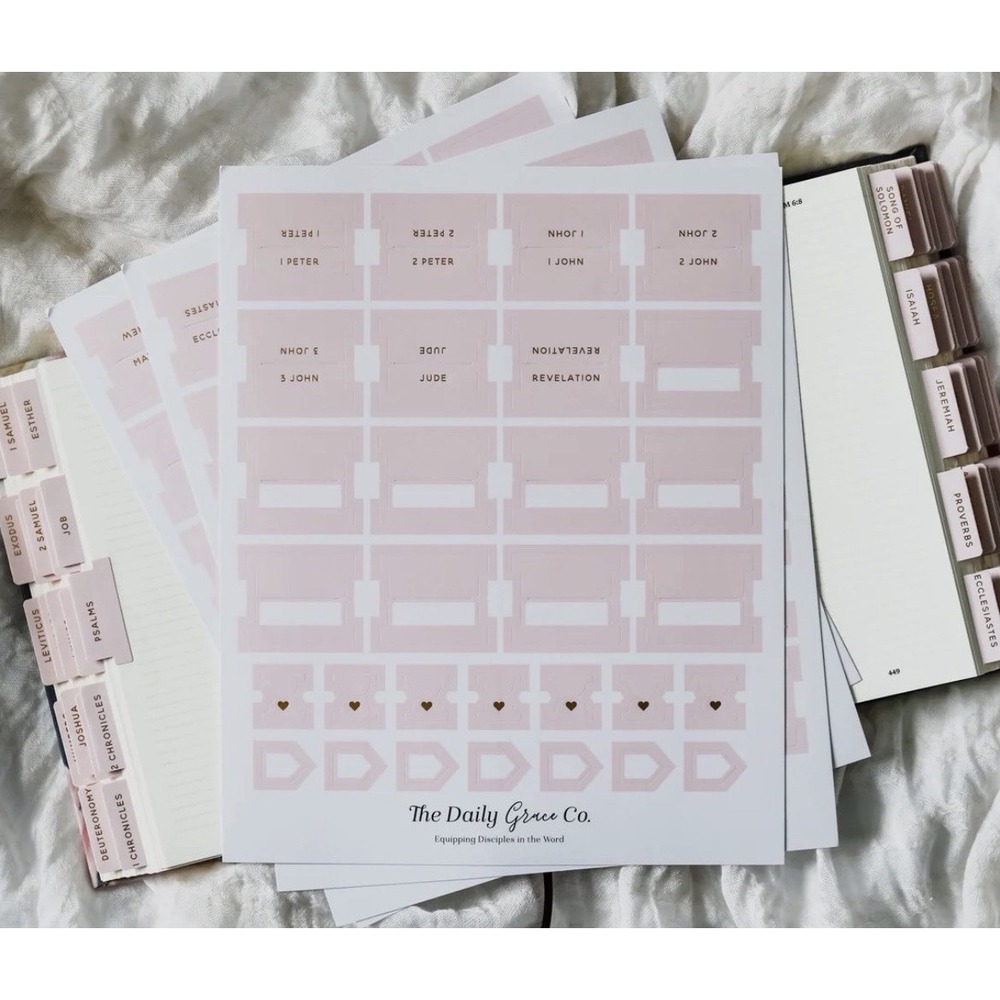 The Daily Grace Co Bible Book Tabs - Blush Bible Tabs Pink Gold NEW Sealed